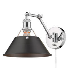 Golden Canada 3306-A1W CH-RBZ - Yep by Golden Lighting Orwell 1-light Swing Arm Wall Lamp in Chrome and Rubbed Bronze shade